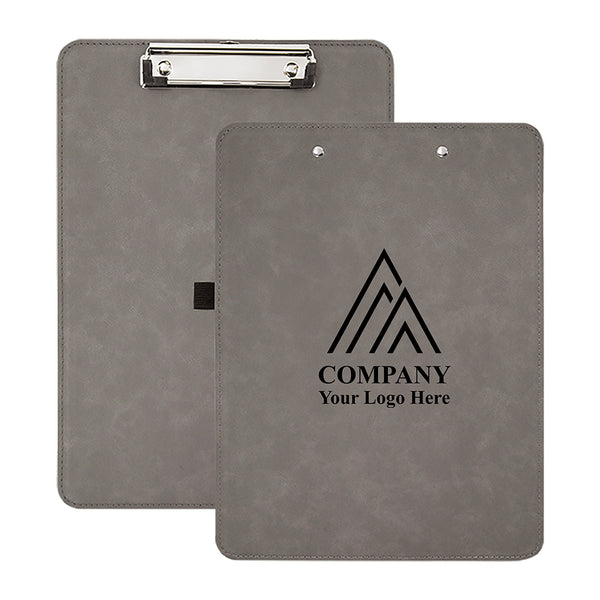 Gray Vegan Leather Clipboard