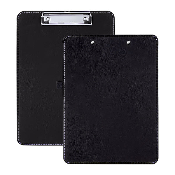 Black Silver Vegan Leather Clipboard
