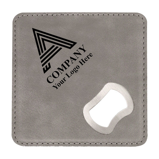 Gray Leather Coaster