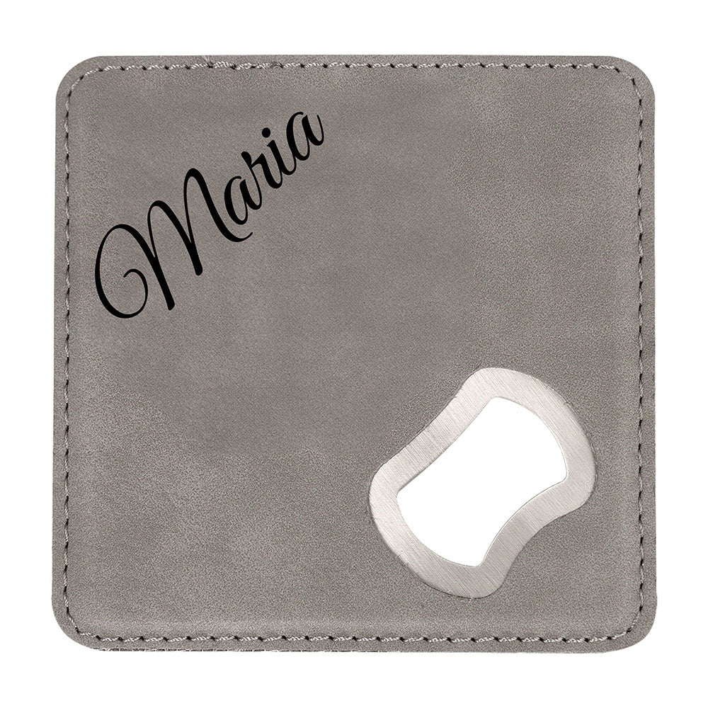 Gray Leather Coaster