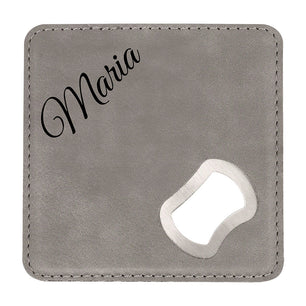 Gray Leather Coaster