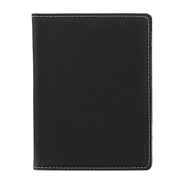 Black Silver Leather Passport Case