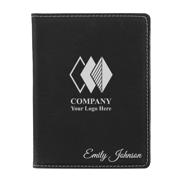 Black Silver Leather Passport Case