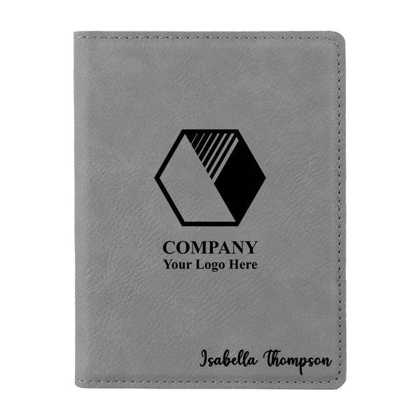 Gray Leather Passport Case