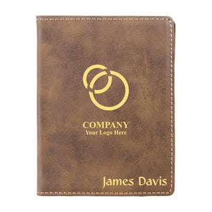 Rustic Gold Leather Passport Case