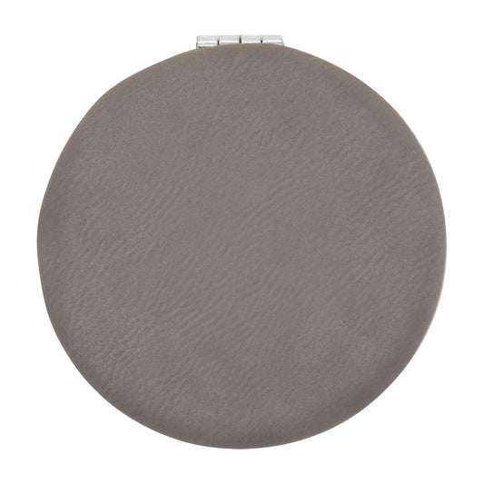 Gray Vegan Leather Compact Mirror