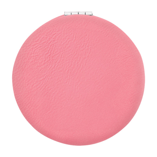 Pink  Vegan Leather Compact Mirror