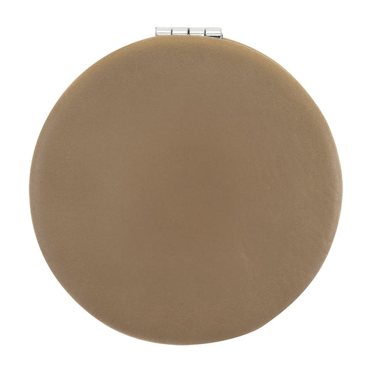 Light Brown Vegan Leather Compact Mirror