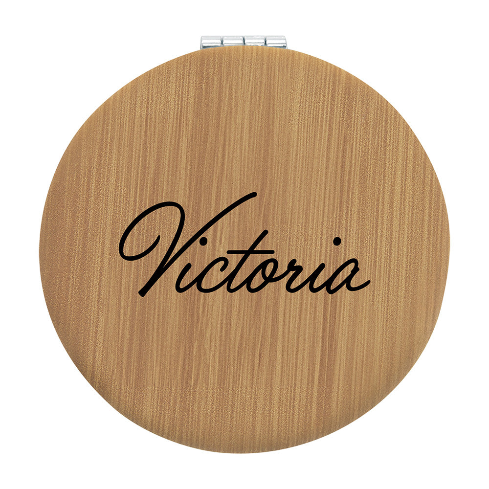 Bamboo Vegan Leather Compact Mirror