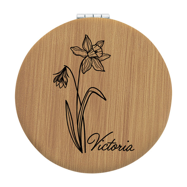 Bamboo Vegan Leather Compact Mirror